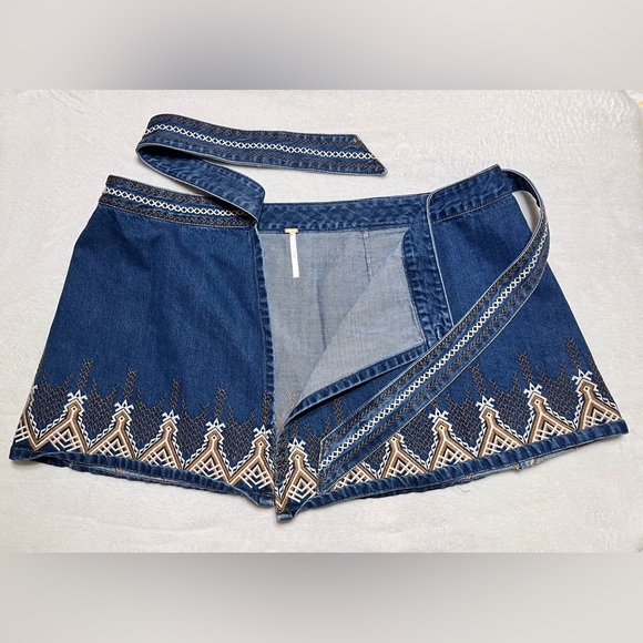 Free People Denim Wrap Skirt - Picture 2 of 4